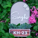 House Name Planter Lavender & Maroon And Aqua Green